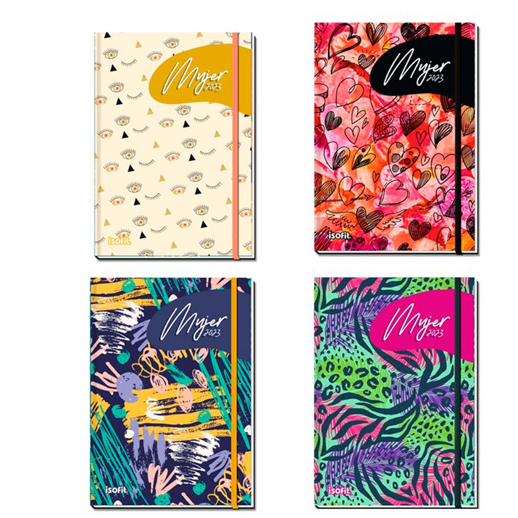 Agenda Mujer Año + Stickers + 6 Lapices Pilot Super Gel