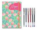 Agenda Mujer Año + Stickers + 6 Lapices Pilot Super Gel