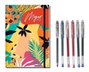 Agenda Mujer Año + Stickers + 6 Lapices Pilot Super Gel
