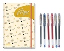 Agenda Mujer Año + Stickers + 6 Lapices Pilot Super Gel