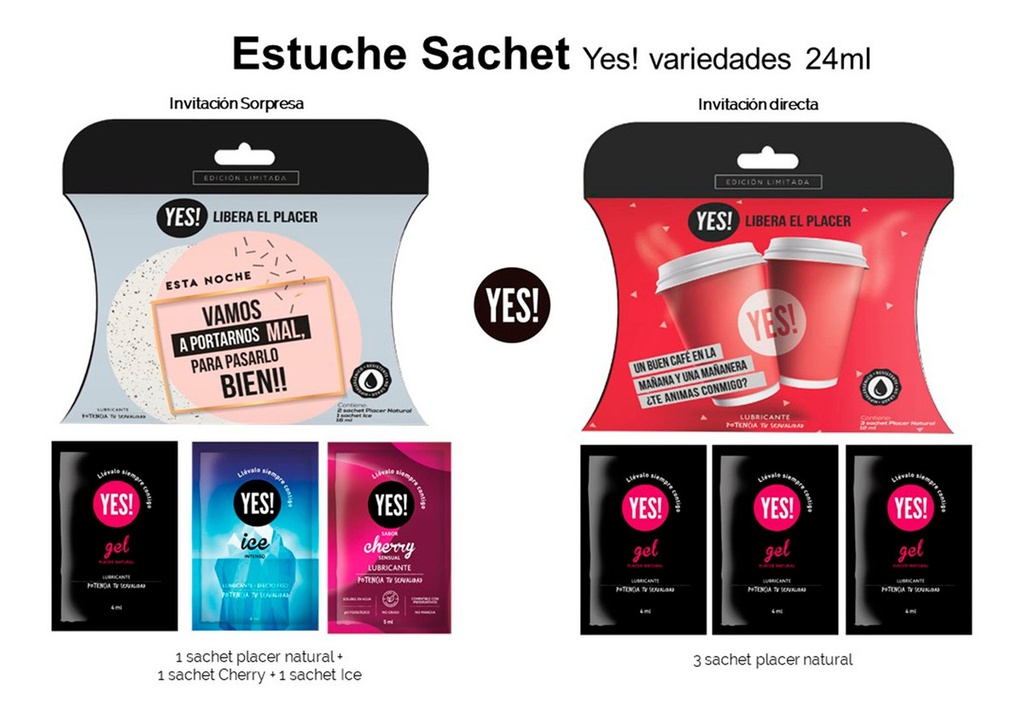 5 Yes!  De Regalo 3 Estuches Con 3 Sachet C/u (36ml)