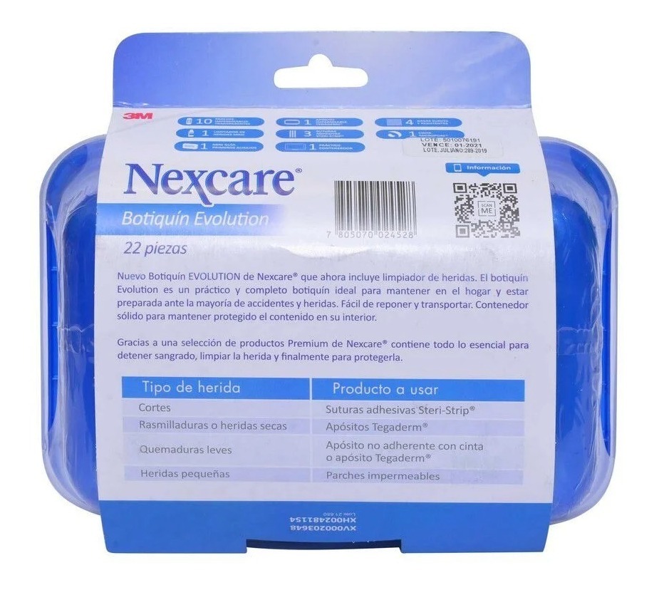 Botiquin Primeros Auxilios, Auto, Hogar, Nexcare 22 Piezas