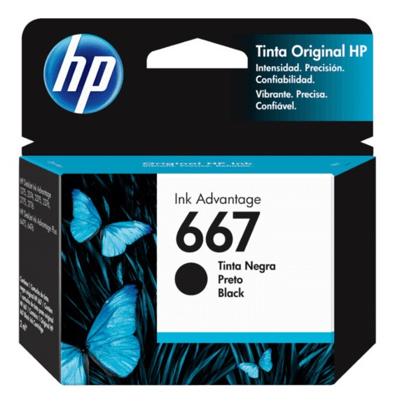 2 Tintas Hp 667 Tri Color + Negro + Resma Papel Fotoc. Carta