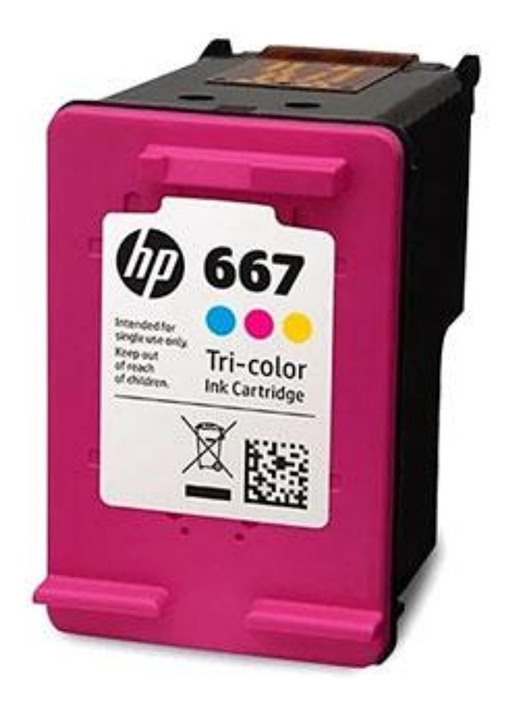2 Tintas Hp 667 Tri Color + Negro + Resma Papel Fotoc. Carta