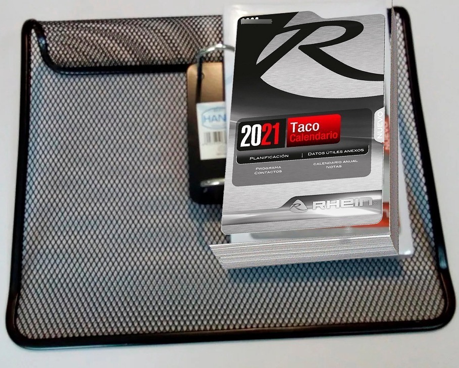 Porta Taco Calendario Negro Rejilla Grande + Calendario 2021