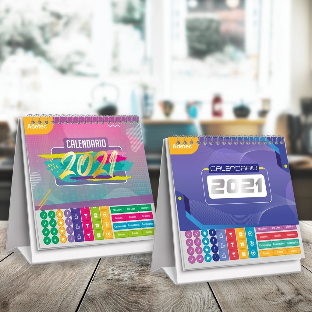 2 Calendarios De Escritorio + Stickers + Envio Gratis