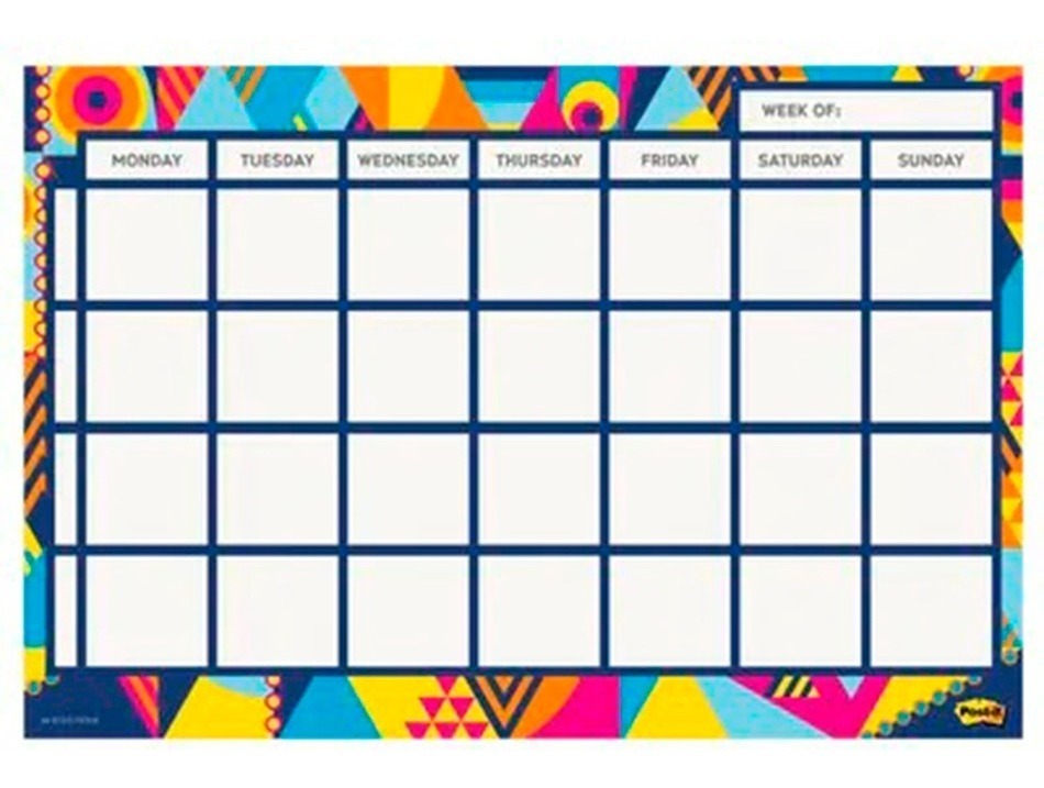 Planificador Semanal 3m Post It 26 Hojas + 6 Notas Adhesivas