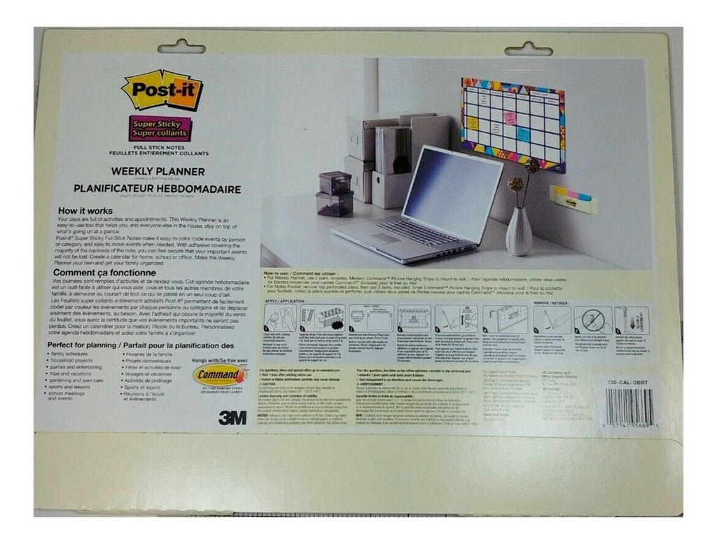 Planificador Semanal 3m Post It 26 Hojas + 6 Notas Adhesivas