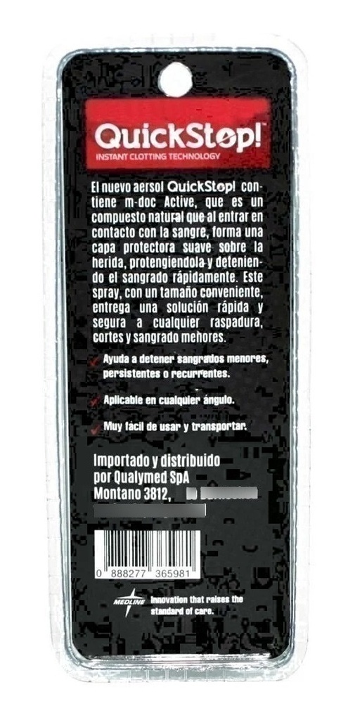 Parche Curita Quickstop! Spray Para Detener El Sangrado 23g