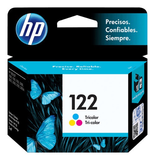 2 Tintas Hp 122 Tri Color + Negro + Resma Papel Fot. Carta