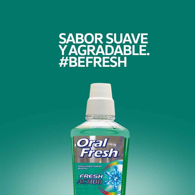 2 Unida. Enjuague Bucal Oral Fresh Action Menta Fresca 500ml