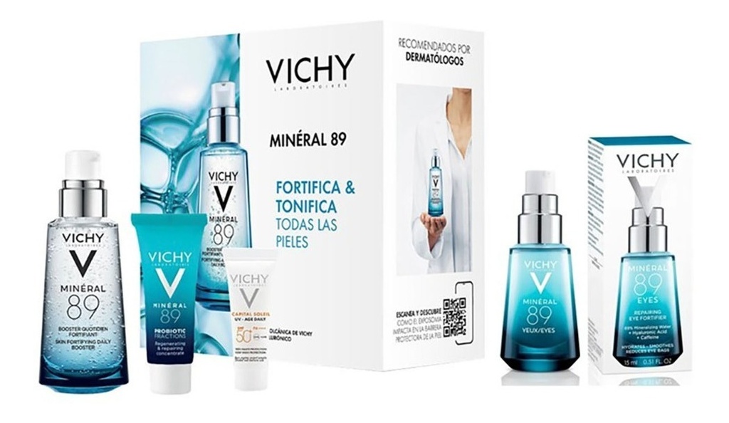 Pack Vichy Mineral 89 Acido Hialuronico Serum Rostro + Ojos