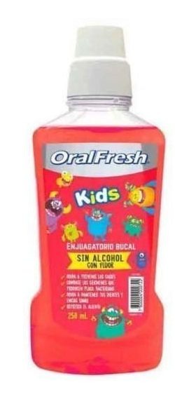 Enjuague Bucal Para Niños Sin Acohol + Fluor Oralfresh 250ml