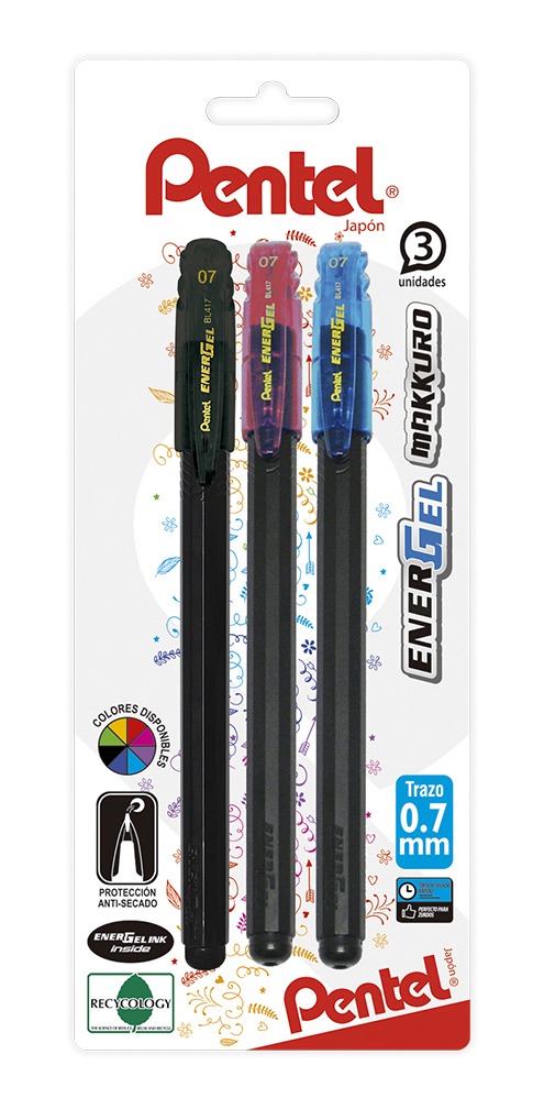 Agenda Ascott Mascota Gatito + 3 Lápiz Gel Makkuro 07 Pentel