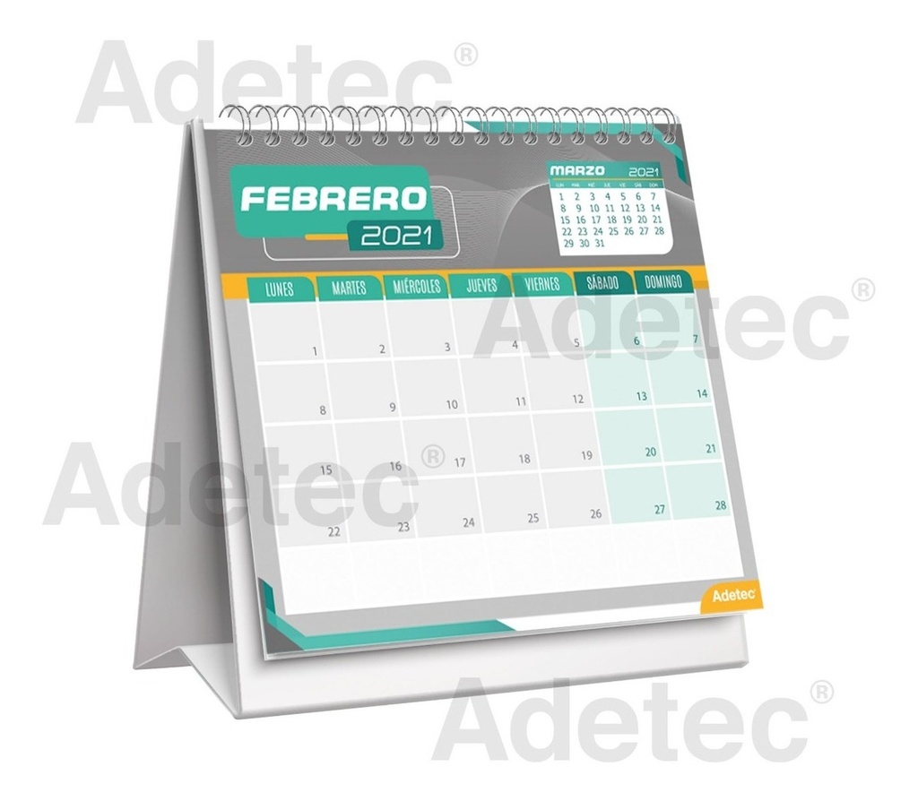 Calendario De Escritorio  Diseñp Oficina Incluye Stickers 