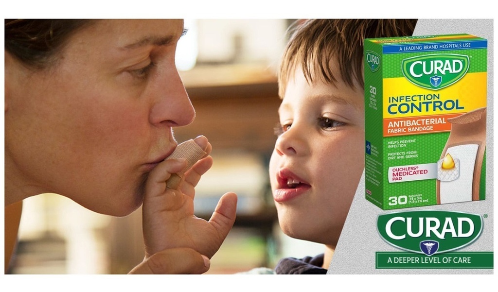 30 Unidades Parche Curita Antibacterial Curad Previene Infec
