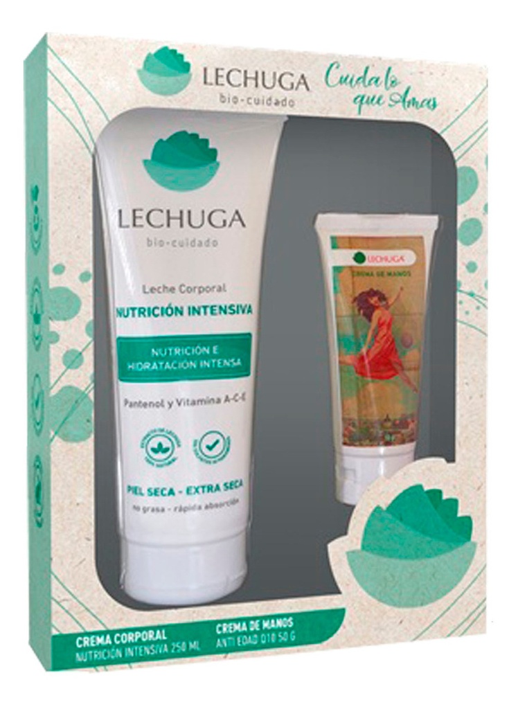 Estuche Crema Cuerpo + Mano Anti Edad Lechuga 300ml
