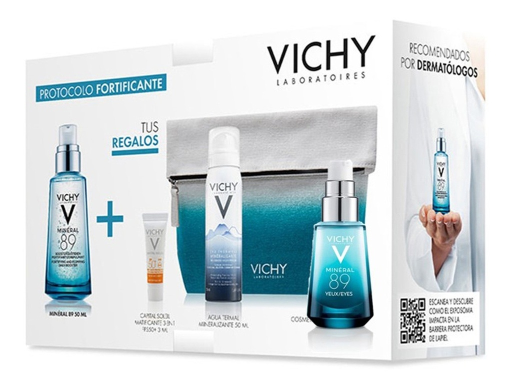 Set Vichy 89 Rostro Ojos + Agua Terma + Matificante + Cosm.