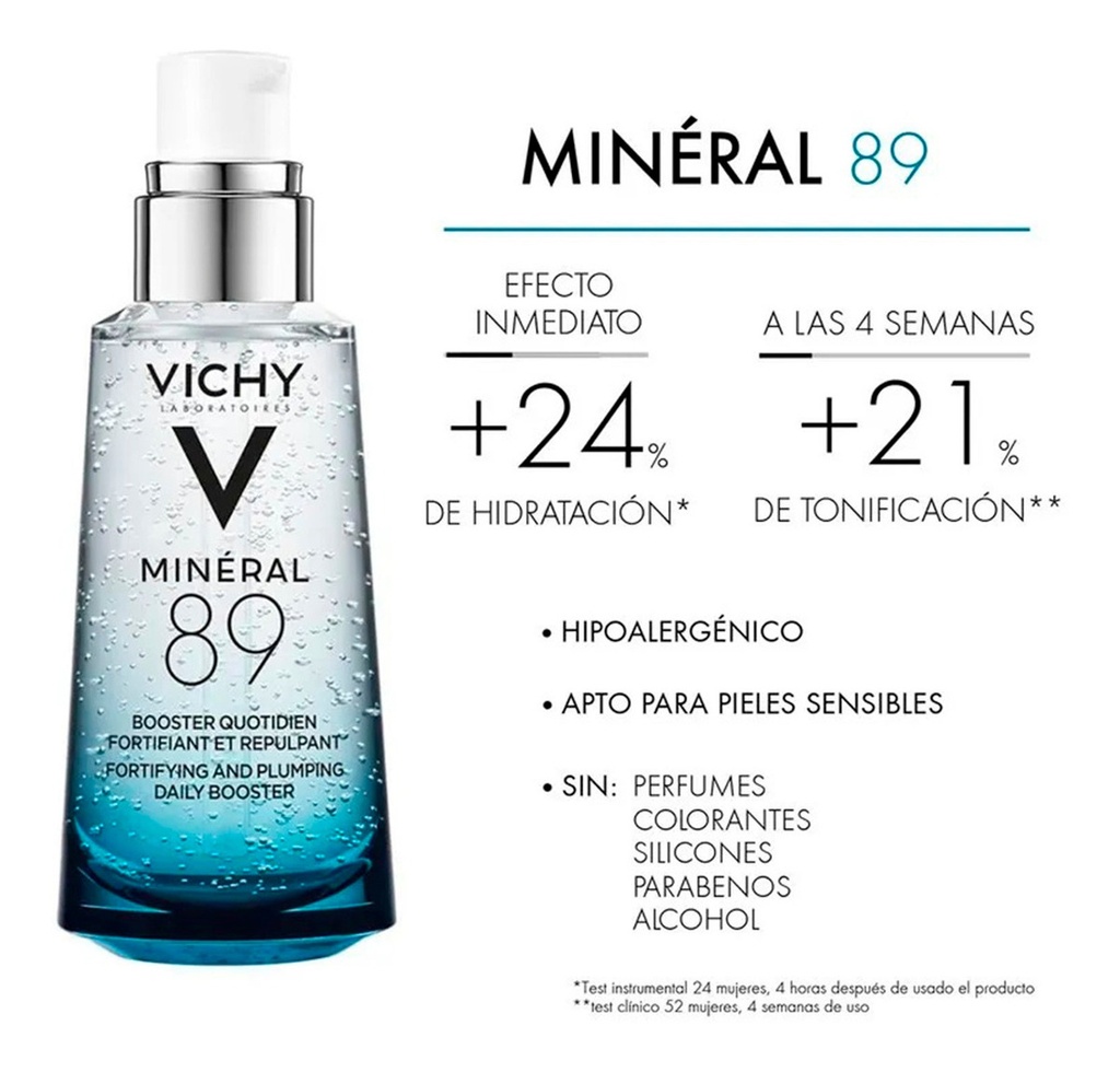 Pack Vichy Mineral 89 Acido Hialuronico Serum Rostro + Ojos