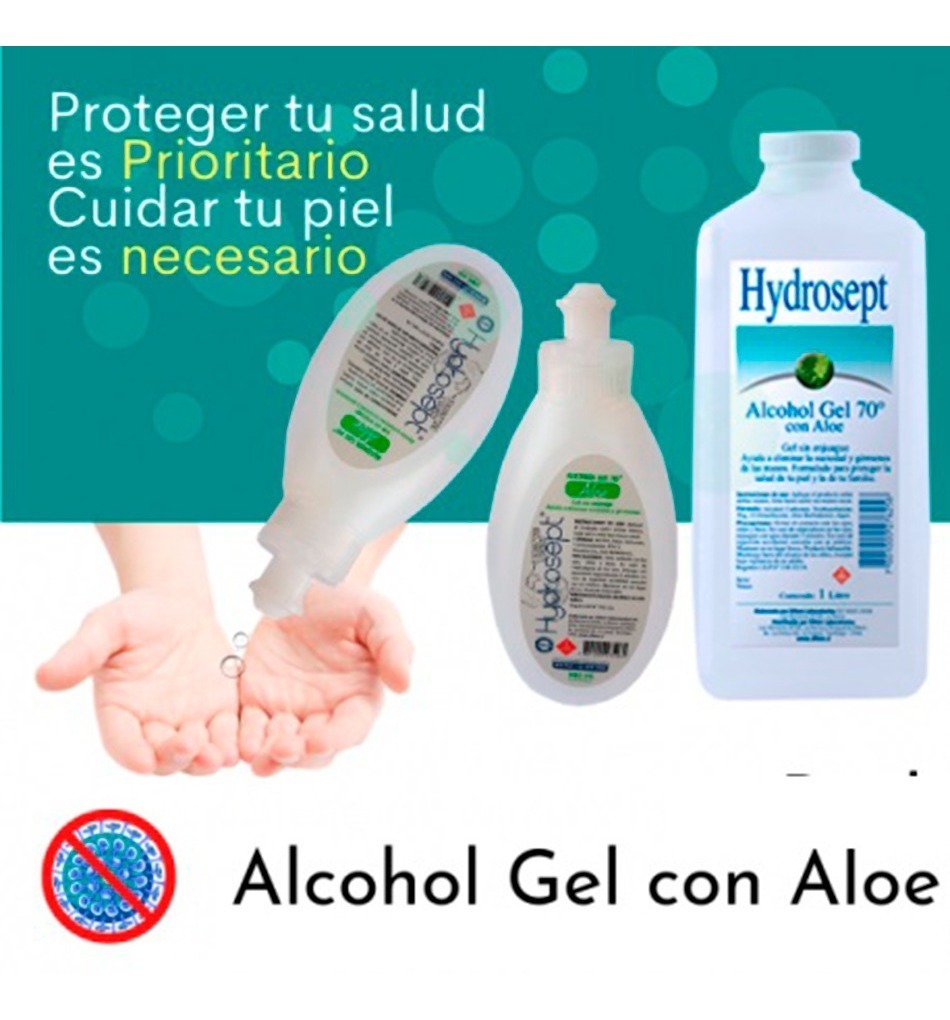 Alcohol Gel  Con Aloe Hydrosept 340 Ml