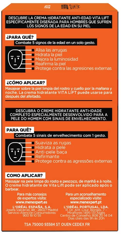Men Expert Vita Lift Crema Rostro Hidratante Anti-edad 50ml