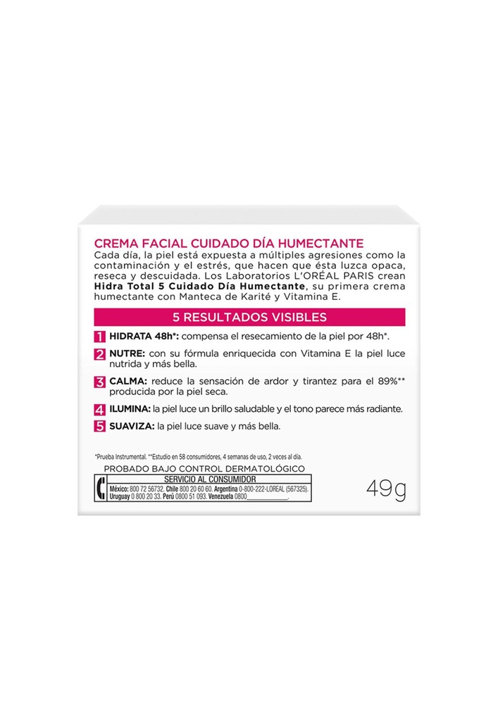Crema Facial Día Hidratante Hidra-Total 5 Loreal Paris