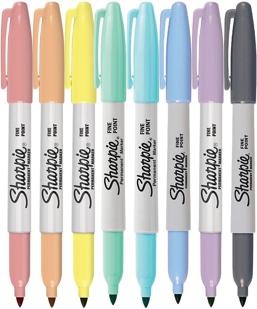 8 Plumones Marcador Permanente Sharpie Colores Vintage