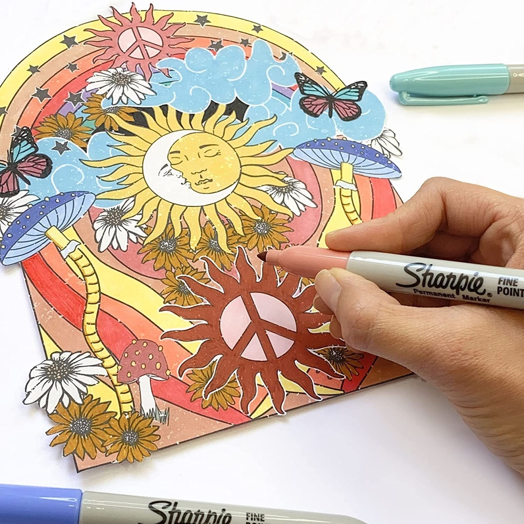 8 Plumones Marcador Permanente Sharpie Colores Vintage