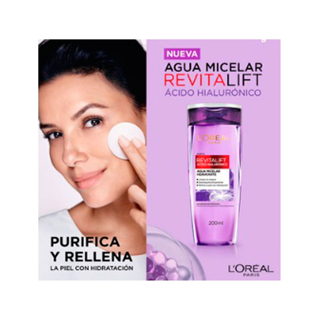 Agua Micelar Revitalift Con Ácido Hialurónico 200ml L'Oréal